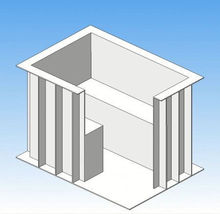 Пластиковая купель 2*1,5*1,5м (прямоугольная)